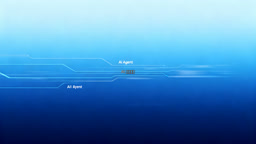 AI Agent 自主执行，科技蓝渐变背景